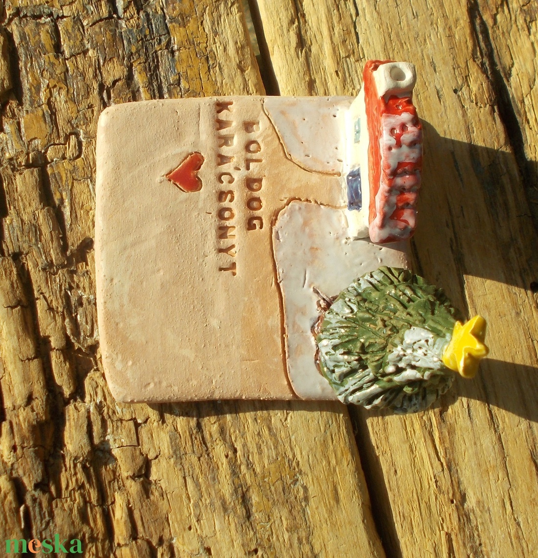 Mécsestartó apró házzal. - otthon & életmód - gyertya, illat, aroma - mécses és mécsestartó - Meska.hu