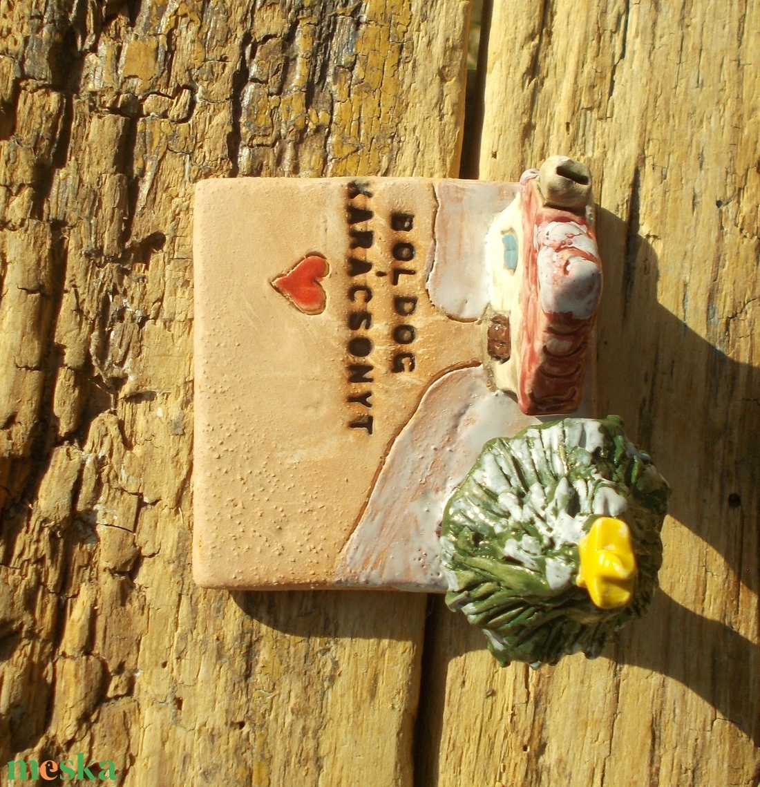 Mécsestartó apró házzal. - otthon & életmód - gyertya, illat, aroma - mécses és mécsestartó - Meska.hu