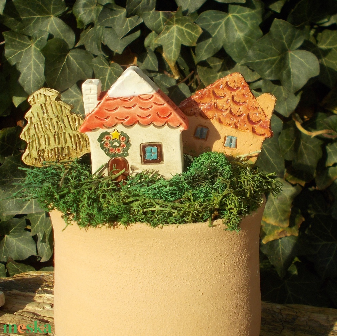 Apró házak fenyőfával - otthon & életmód - ház & kert - kerti dísz - Meska.hu