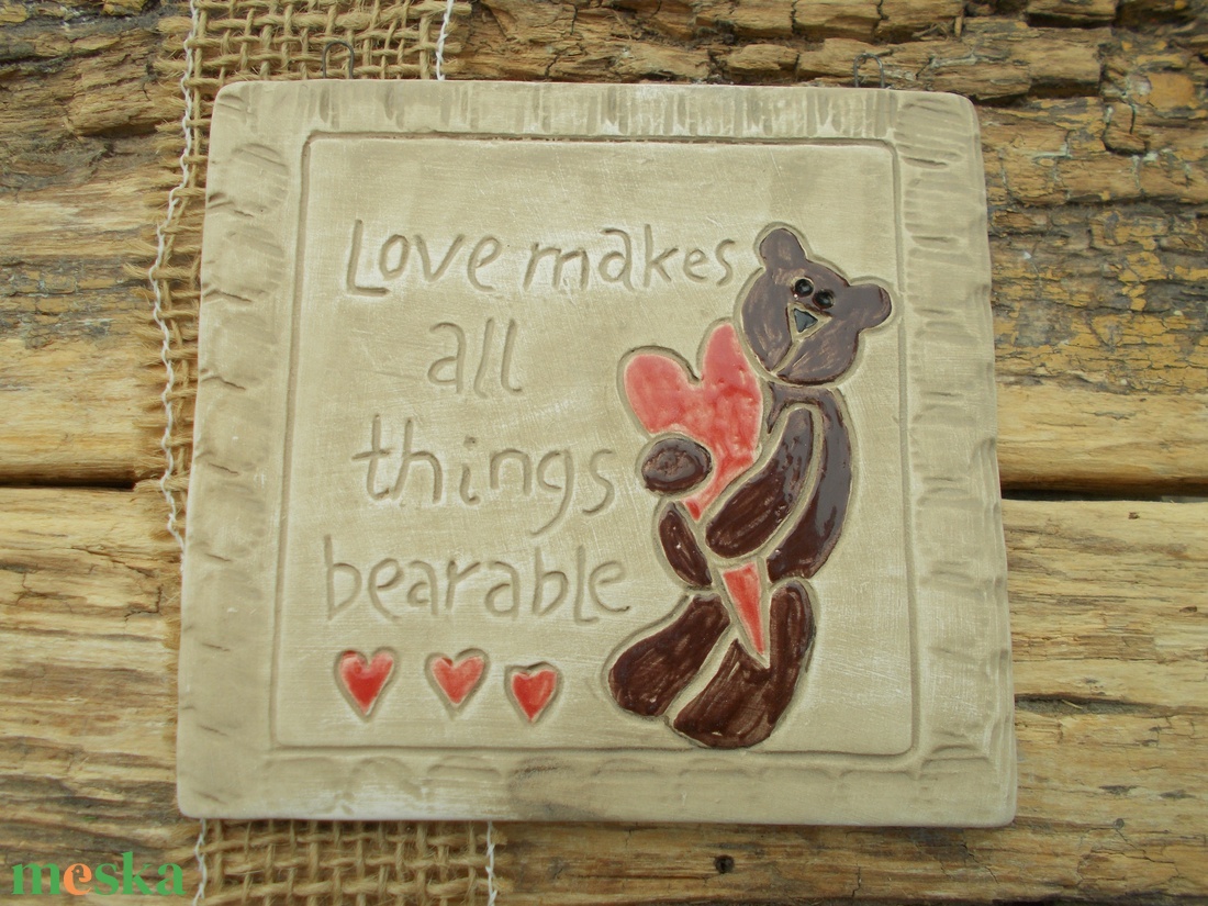 Falikép Macival - otthon & életmód - dekoráció - fali és függő dekoráció - falra akasztható dekor - Meska.hu