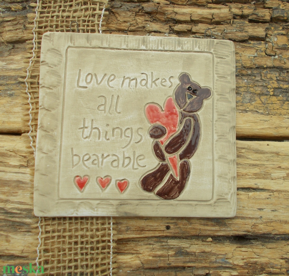 Falikép Macival - otthon & életmód - dekoráció - fali és függő dekoráció - falra akasztható dekor - Meska.hu