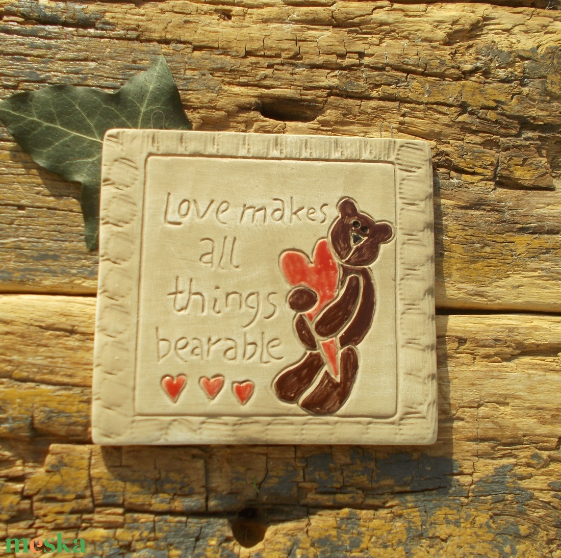 Falikép Macival - otthon & életmód - dekoráció - fali és függő dekoráció - falra akasztható dekor - Meska.hu