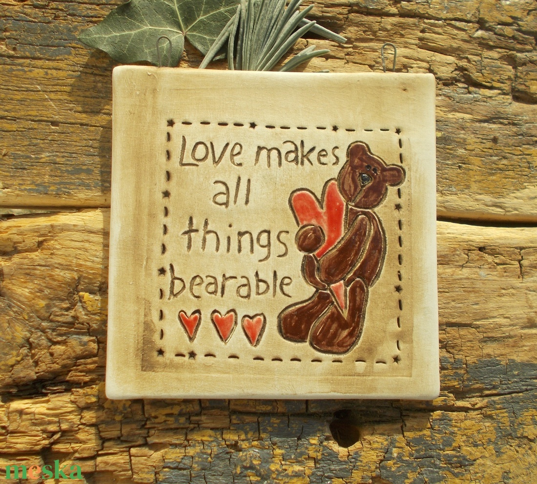 Falikép Macival - otthon & életmód - dekoráció - fali és függő dekoráció - falra akasztható dekor - Meska.hu