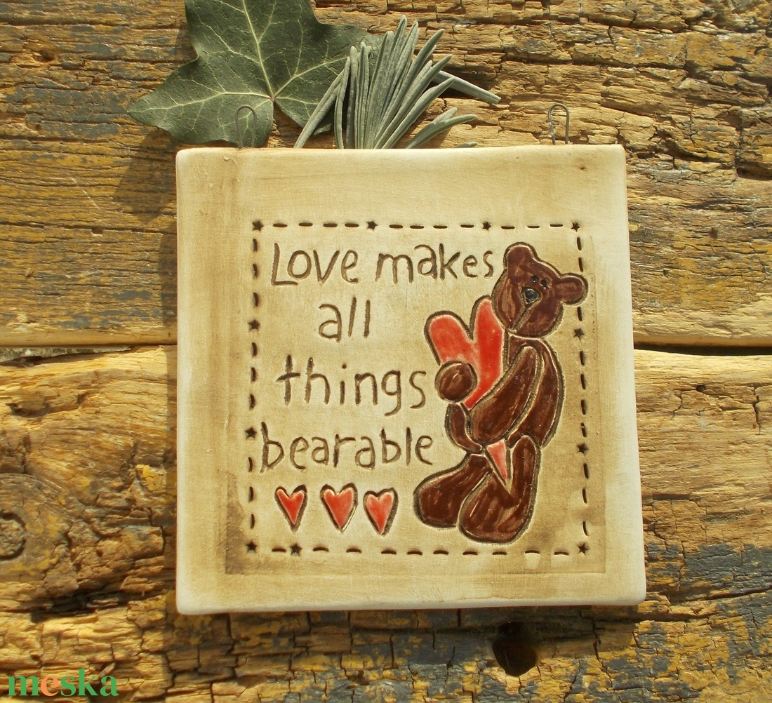 Falikép Macival - otthon & életmód - dekoráció - fali és függő dekoráció - falra akasztható dekor - Meska.hu