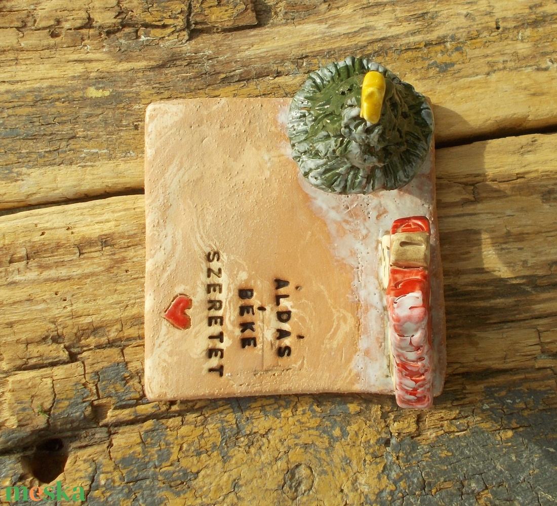 Mécsestartó apró házzal. - otthon & életmód - gyertya, illat, aroma - mécses és mécsestartó - Meska.hu