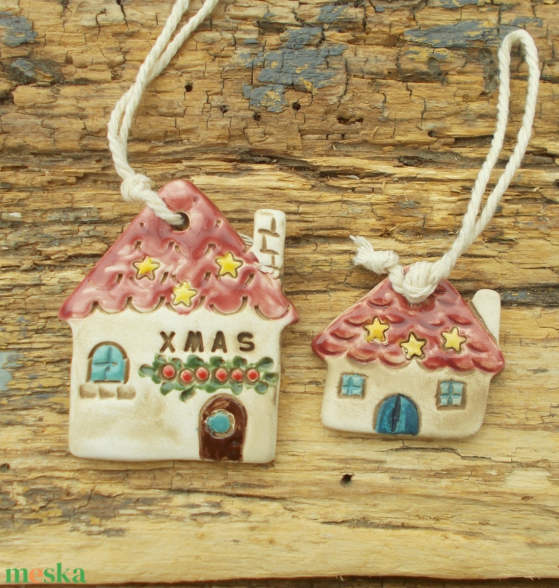 Házikók - karácsony - karácsonyi lakásdekoráció - karácsonyfadíszek - Meska.hu
