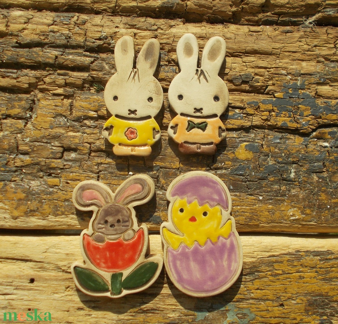 Húsvéti nyuszik és egy kacsa :) - otthon & életmód - dekoráció - dekoratív figurák és szobrok - Meska.hu