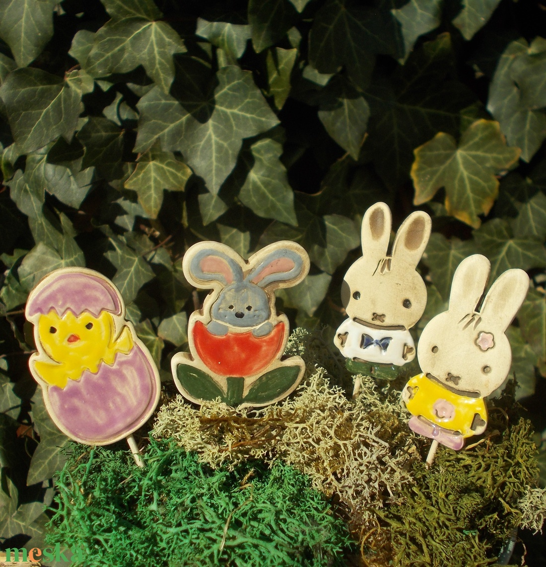 Húsvéti nyuszik és egy kacsa :) - otthon & életmód - dekoráció - dekoratív figurák és szobrok - Meska.hu