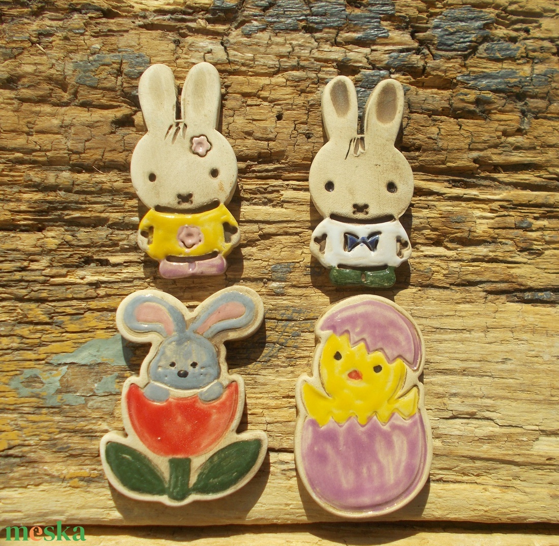 Húsvéti nyuszik és egy kacsa :) - otthon & életmód - dekoráció - dekoratív figurák és szobrok - Meska.hu
