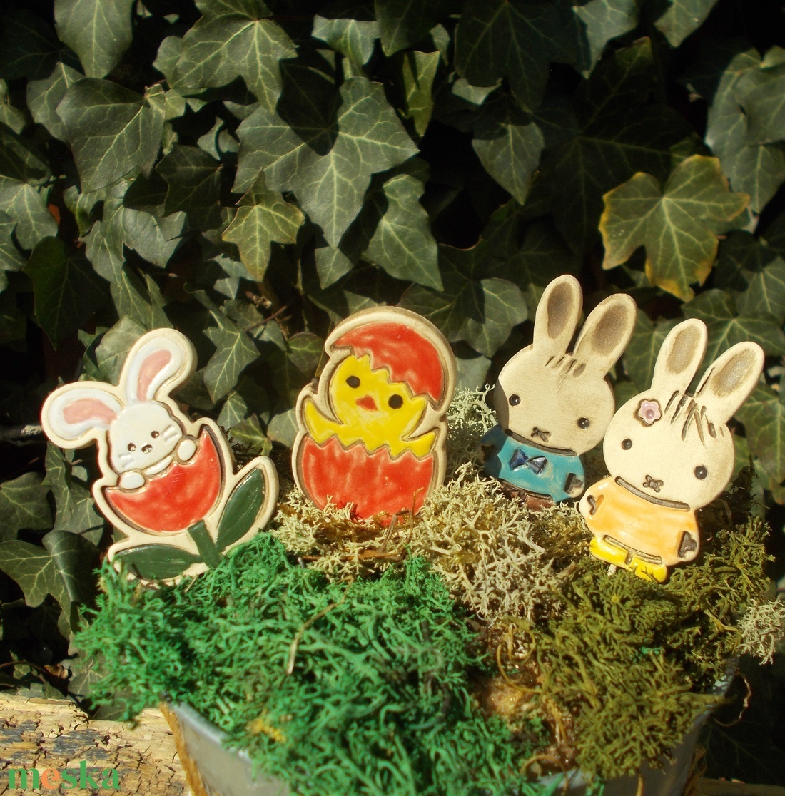 Húsvéti nyuszik és egy kacsa :) - otthon & életmód - dekoráció - dekoratív figurák és szobrok - Meska.hu