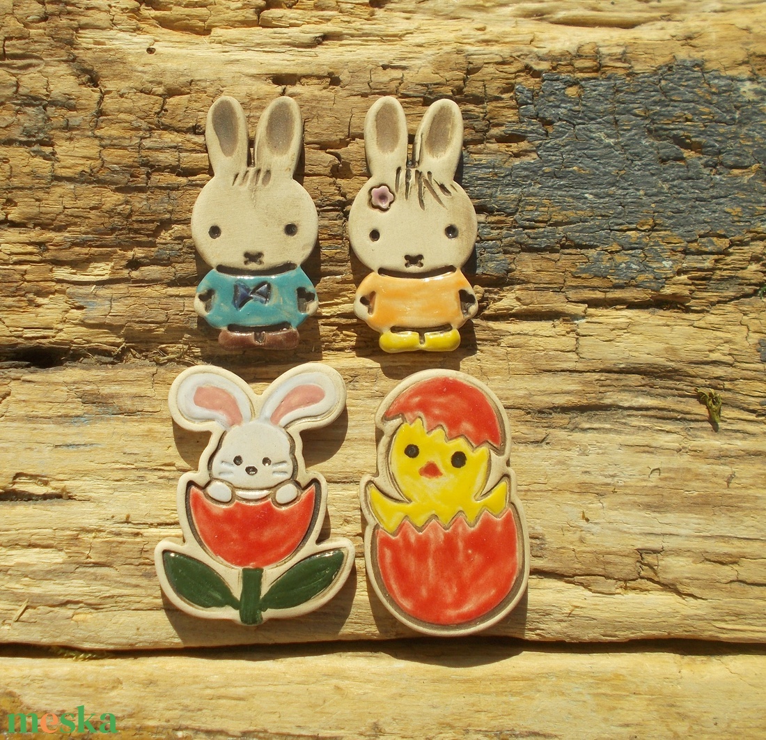 Húsvéti nyuszik és egy kacsa :) - otthon & életmód - dekoráció - dekoratív figurák és szobrok - Meska.hu