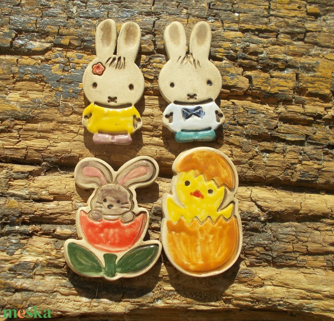 Húsvéti nyuszik és egy kacsa :) - otthon & életmód - dekoráció - dekoratív figurák és szobrok - Meska.hu