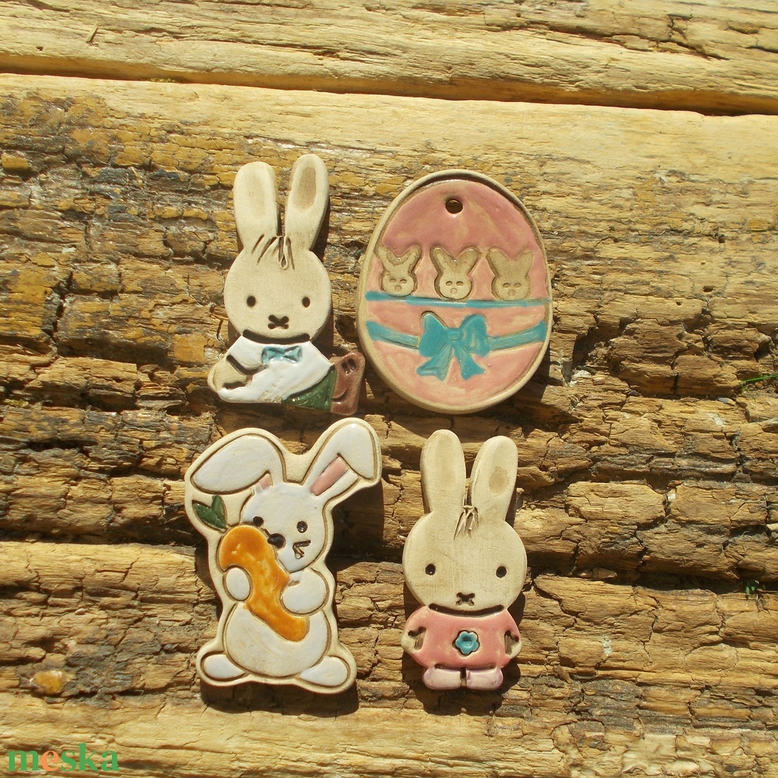 Húsvéti nyuszik és egy tojás :) - otthon & életmód - dekoráció - dekoratív figurák és szobrok - Meska.hu