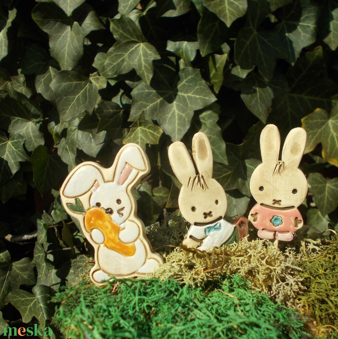 Húsvéti nyuszik és egy tojás :) - otthon & életmód - dekoráció - dekoratív figurák és szobrok - Meska.hu