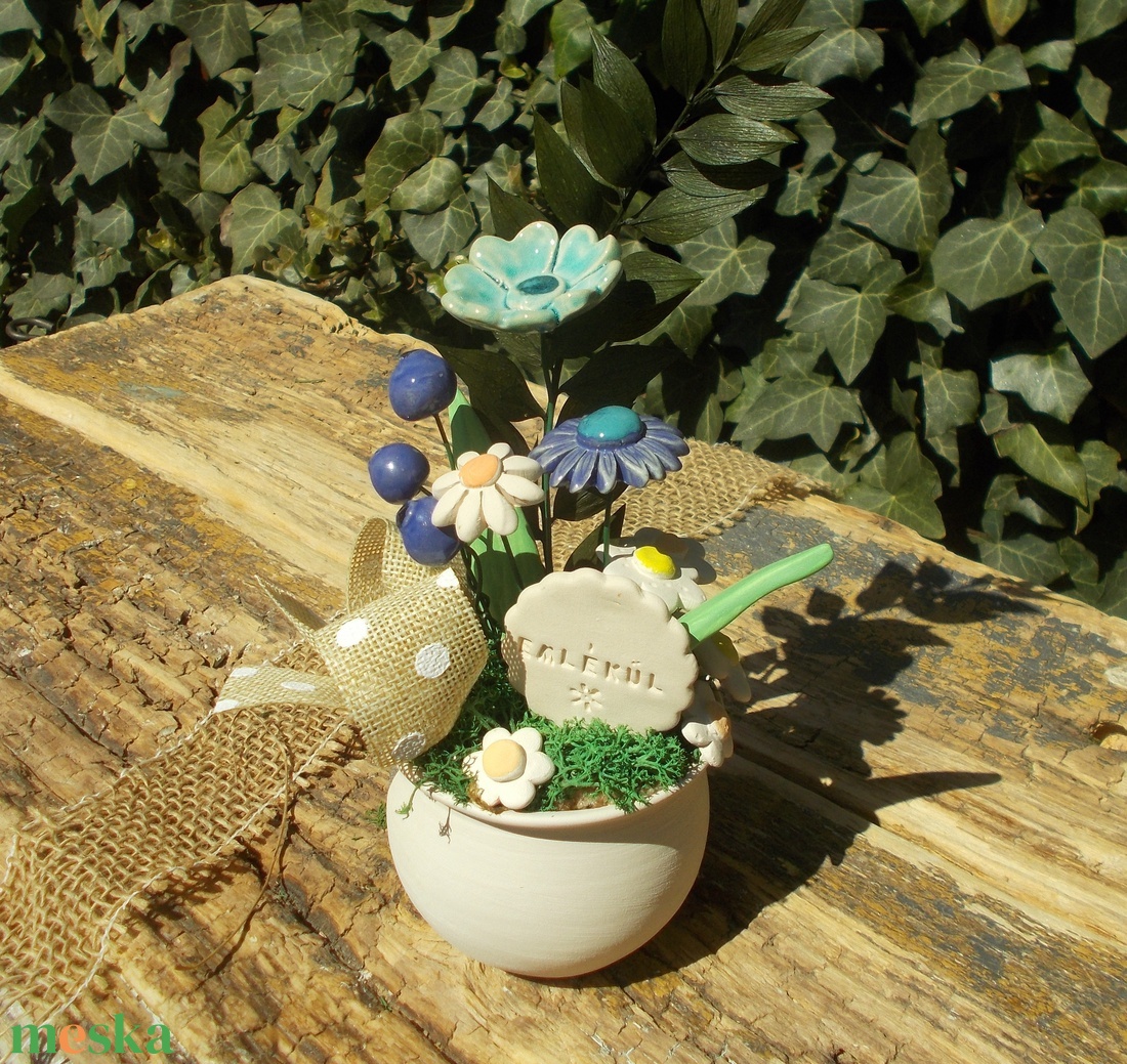 Asztaldísz  - otthon & életmód - virágdekoráció - virágdíszek - virágdísz kaspóban - Meska.hu