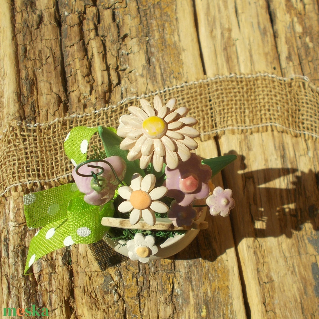 Asztaldísz  - otthon & életmód - virágdekoráció - virágdíszek - virágdísz kaspóban - Meska.hu