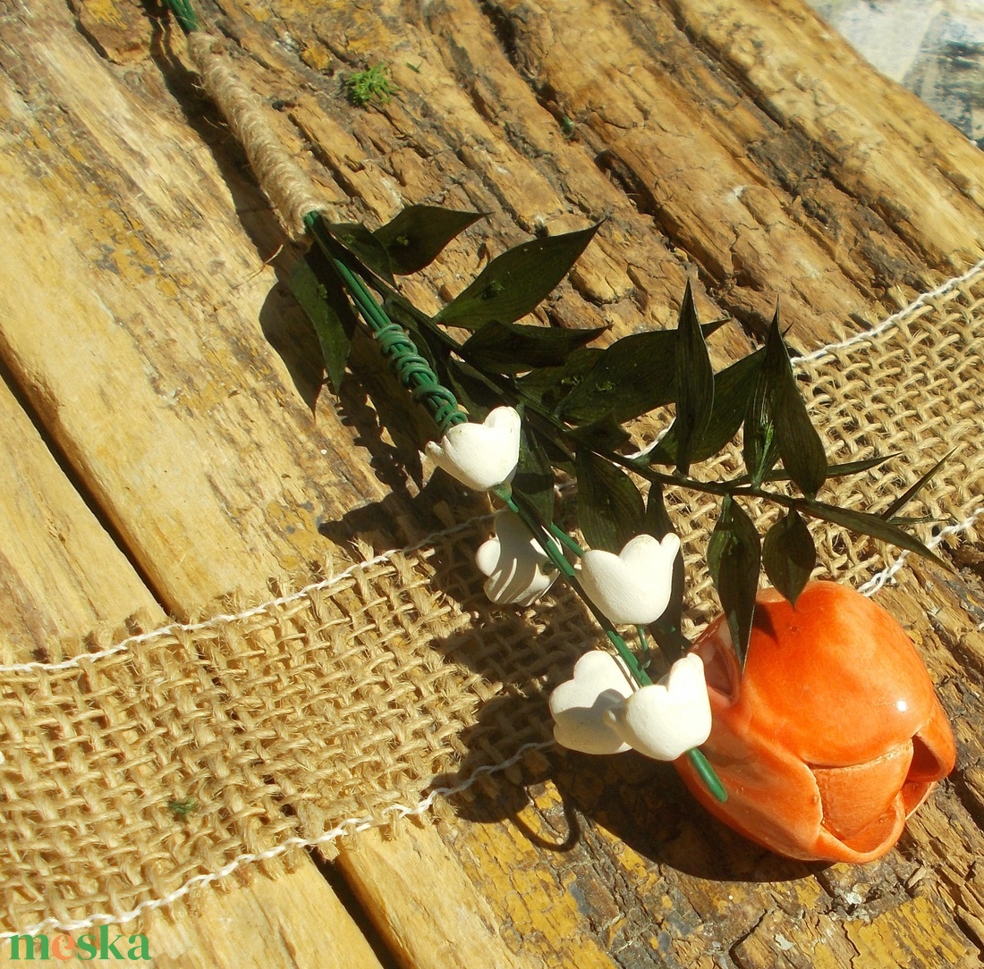 Tulipán gyöngyvirággal - otthon & életmód - dekoráció - asztal és polc dekoráció - asztaldísz - Meska.hu