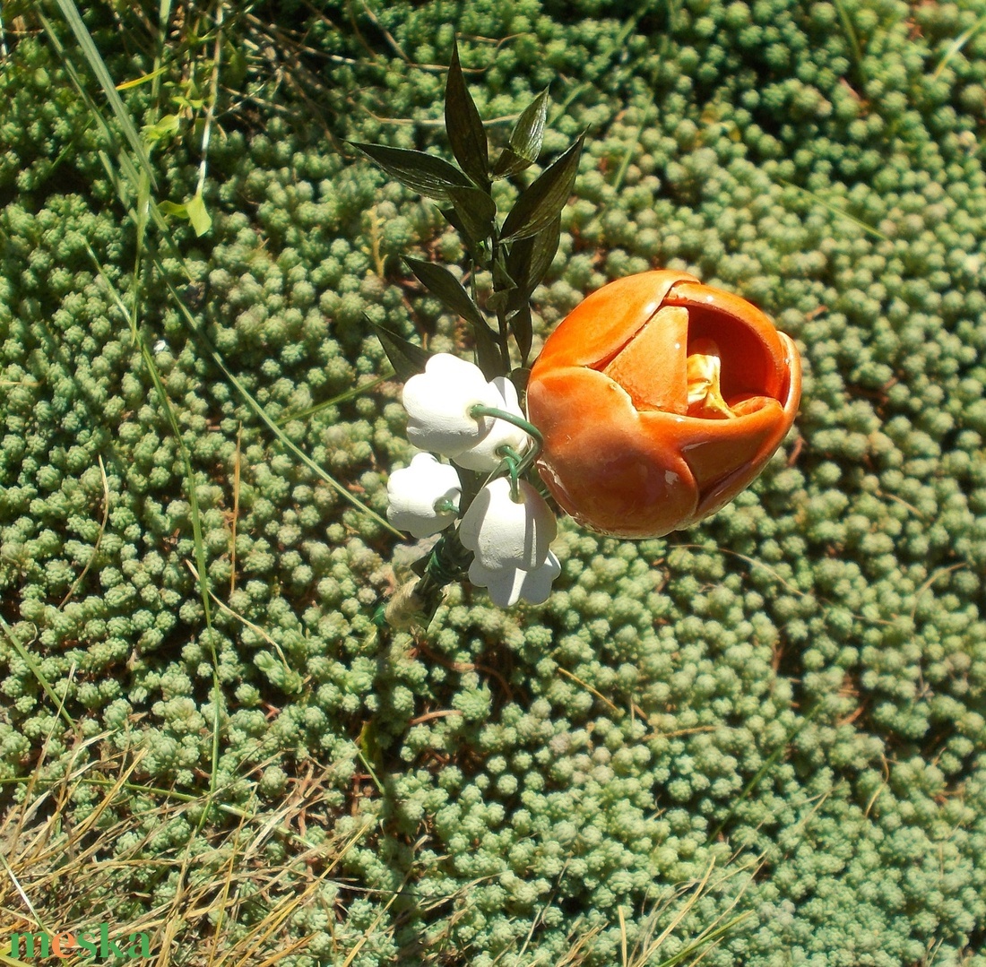 Tulipán gyöngyvirággal - otthon & életmód - dekoráció - asztal és polc dekoráció - asztaldísz - Meska.hu