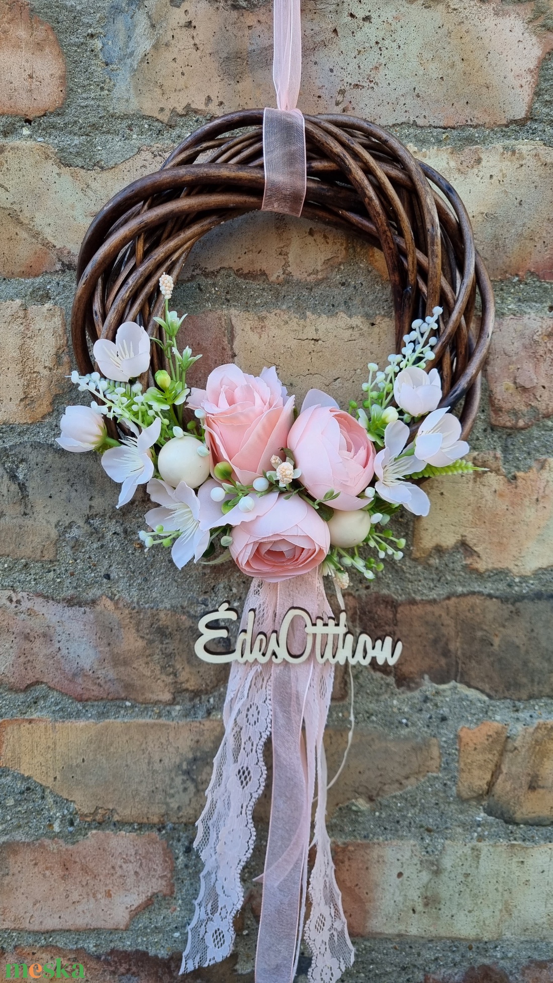 Barack színű ajtódísz - otthon & életmód - dekoráció - ajtó- és ablak dekoráció - ajtódísz & kopogtató - Meska.hu