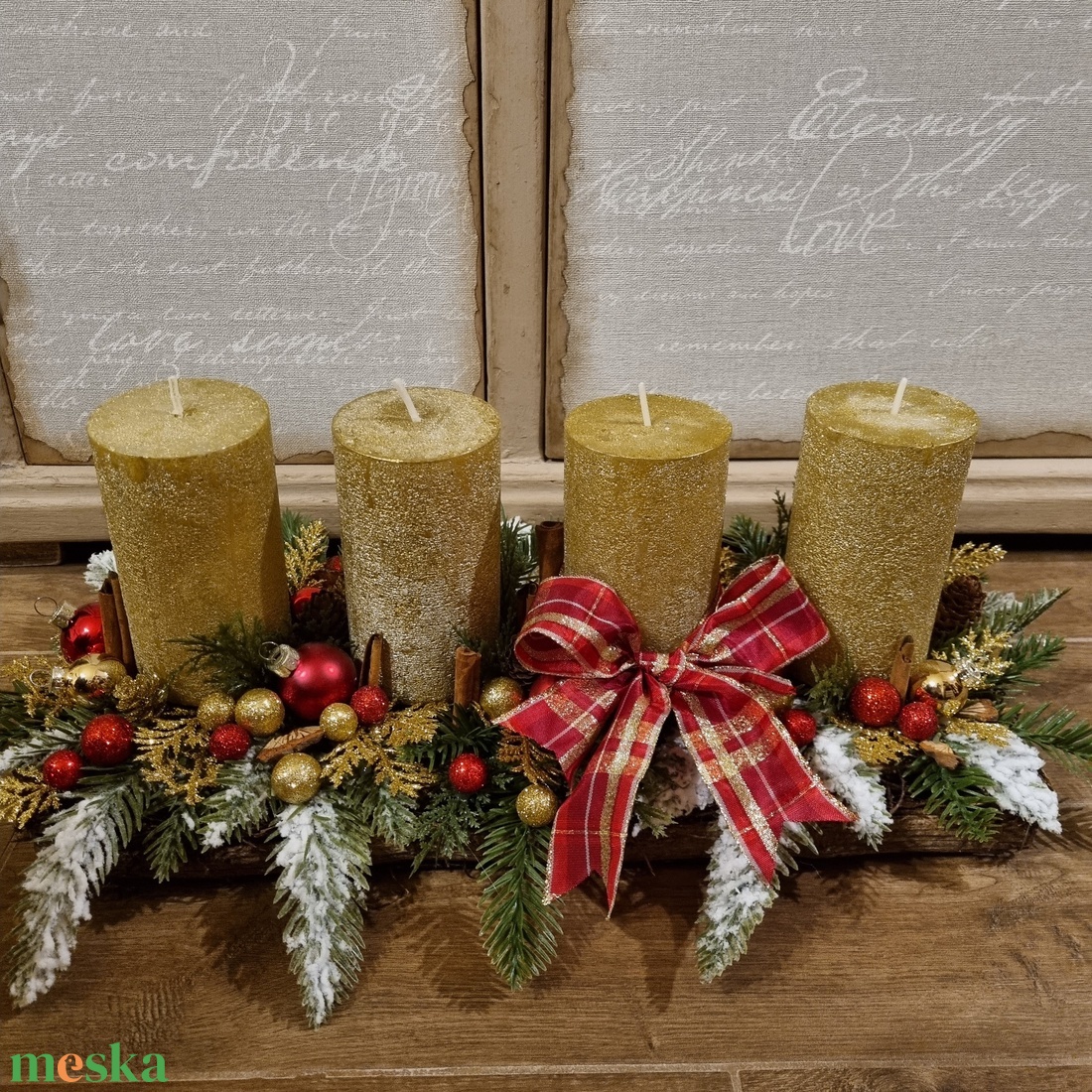 Adventi asztaldísz - karácsony - adventi díszek - adventi koszorú - Meska.hu