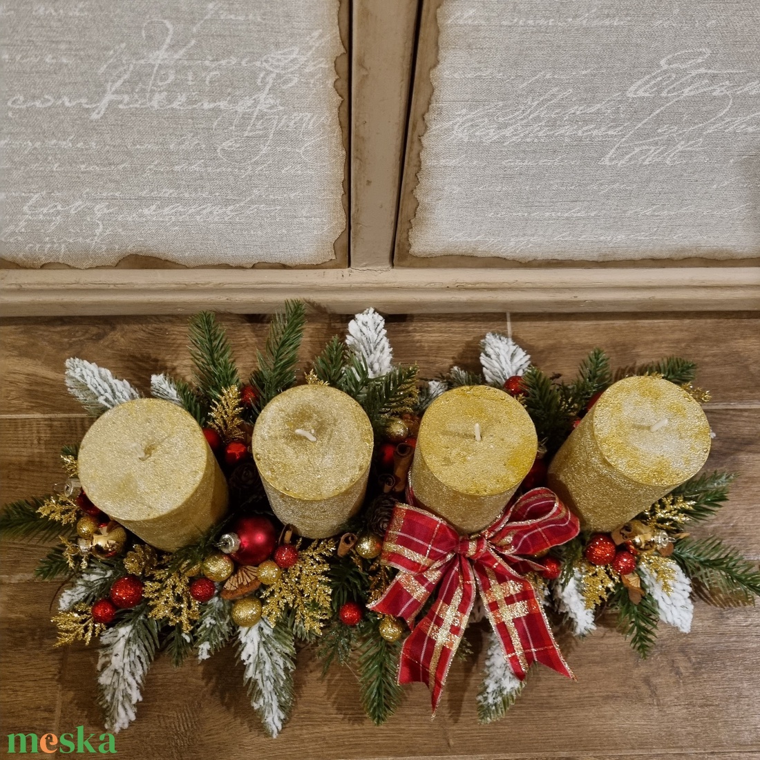 Adventi asztaldísz - karácsony - adventi díszek - adventi koszorú - Meska.hu