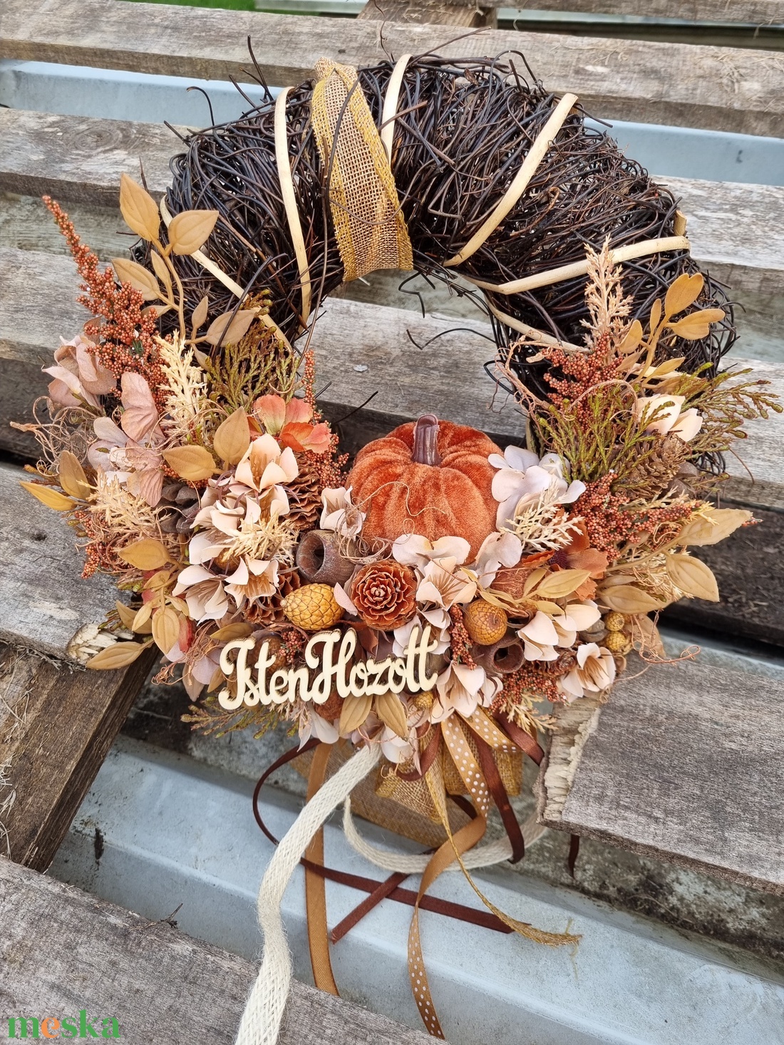 Őszi ajtódísz és asztaldísz - otthon & életmód - dekoráció - ajtó- és ablak dekoráció - ajtódísz & kopogtató - Meska.hu