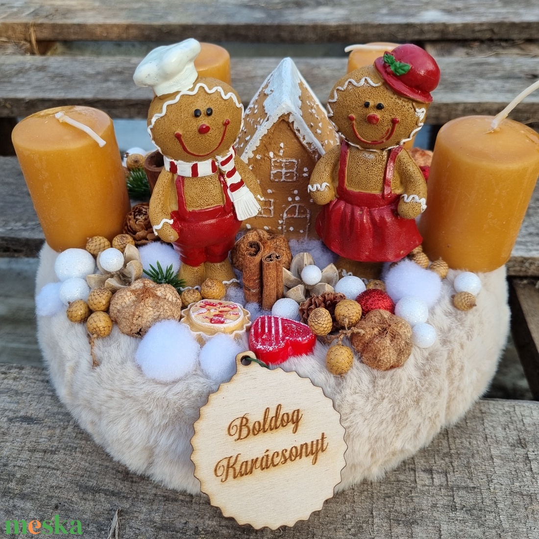 Mézis adventi koszorú - karácsony - adventi díszek - adventi koszorú - Meska.hu Mézis adventi koszorú - karácsony - adventi díszek - adventi koszorú - Meska.hu