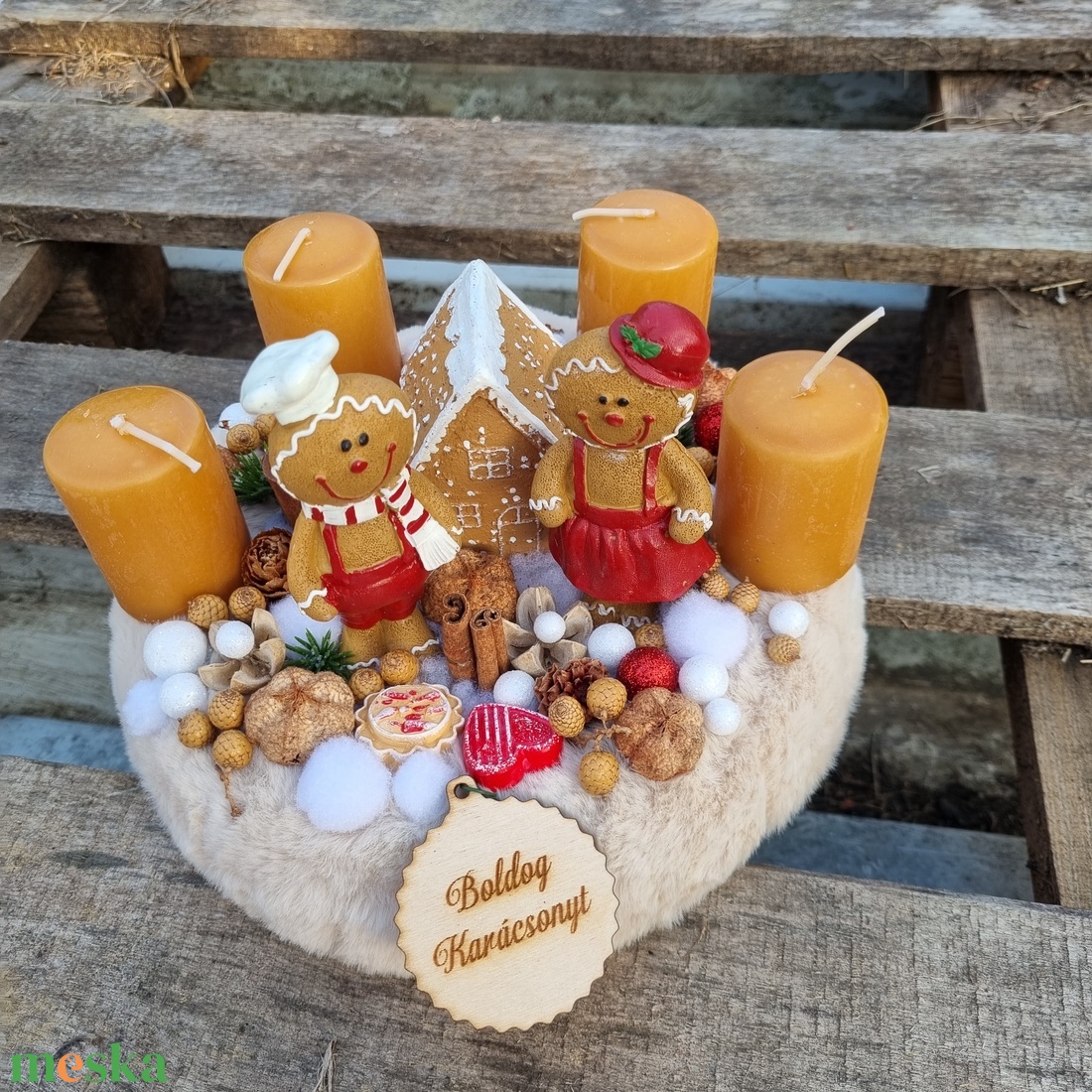 Mézis adventi koszorú - karácsony - adventi díszek - adventi koszorú - Meska.hu Mézis adventi koszorú - karácsony - adventi díszek - adventi koszorú - Meska.hu