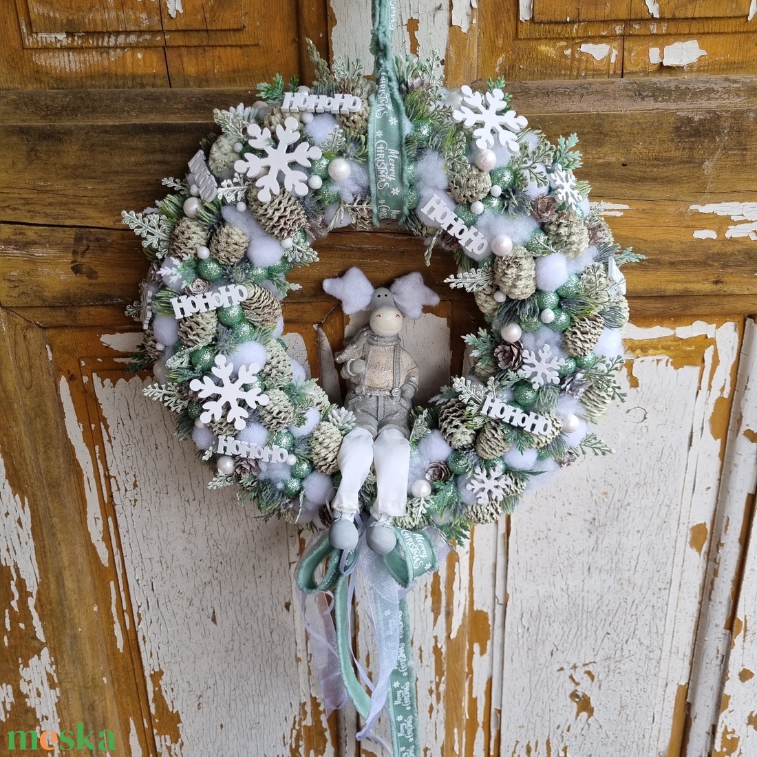 Menta színű karácsonyi ajtódísz - karácsony - adventi díszek - adventi ajtódísz - Meska.hu Menta színű karácsonyi ajtódísz - karácsony - adventi díszek - adventi ajtódísz - Meska.hu