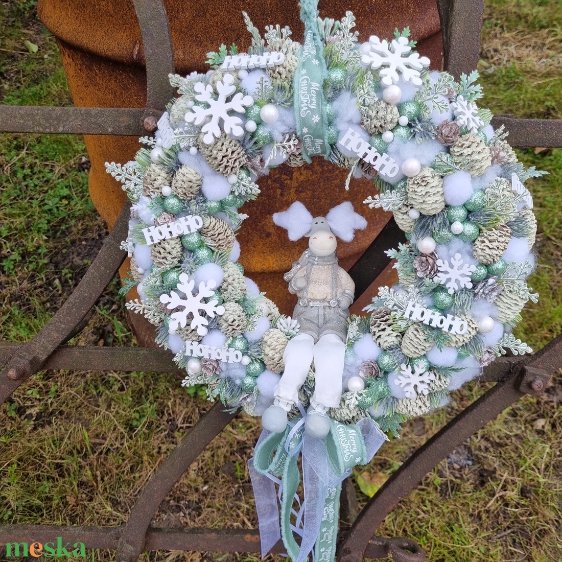 Menta színű karácsonyi ajtódísz - karácsony - adventi díszek - adventi ajtódísz - Meska.hu Menta színű karácsonyi ajtódísz - karácsony - adventi díszek - adventi ajtódísz - Meska.hu