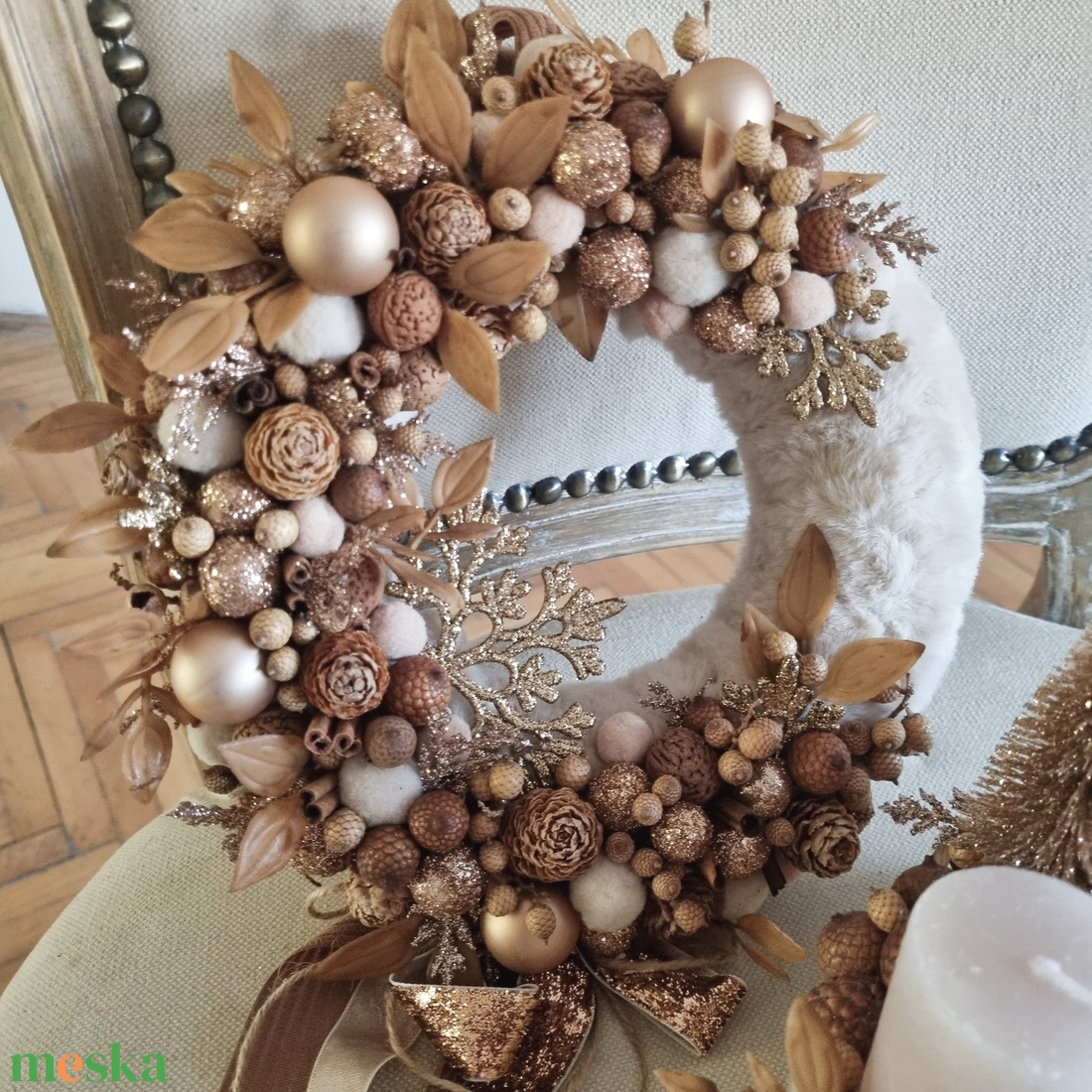 Adventi koszorú és kopogtató szett  - karácsony - adventi díszek - adventi koszorú - Meska.hu