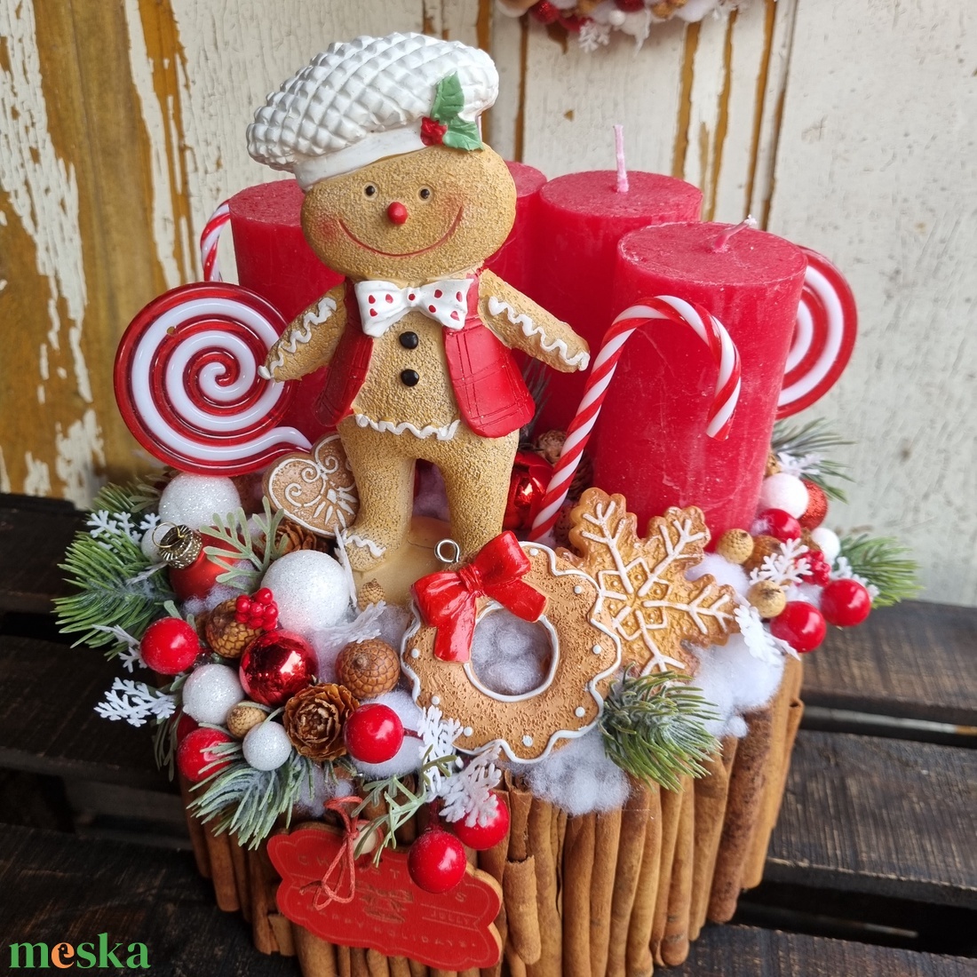 Mézis adventi asztaldísz - karácsony - adventi díszek - adventi koszorú - Meska.hu Mézis adventi asztaldísz - karácsony - adventi díszek - adventi koszorú - Meska.hu