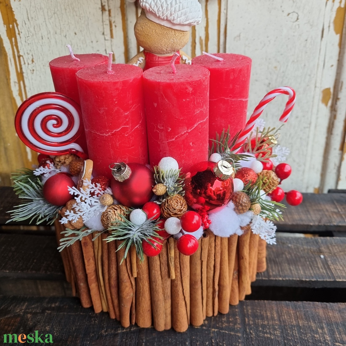 Mézis adventi asztaldísz - karácsony - adventi díszek - adventi koszorú - Meska.hu Mézis adventi asztaldísz - karácsony - adventi díszek - adventi koszorú - Meska.hu