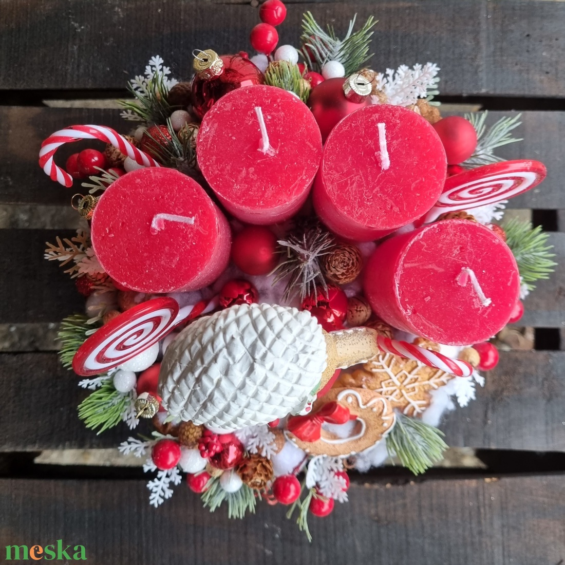Mézis adventi asztaldísz - karácsony - adventi díszek - adventi koszorú - Meska.hu Mézis adventi asztaldísz - karácsony - adventi díszek - adventi koszorú - Meska.hu