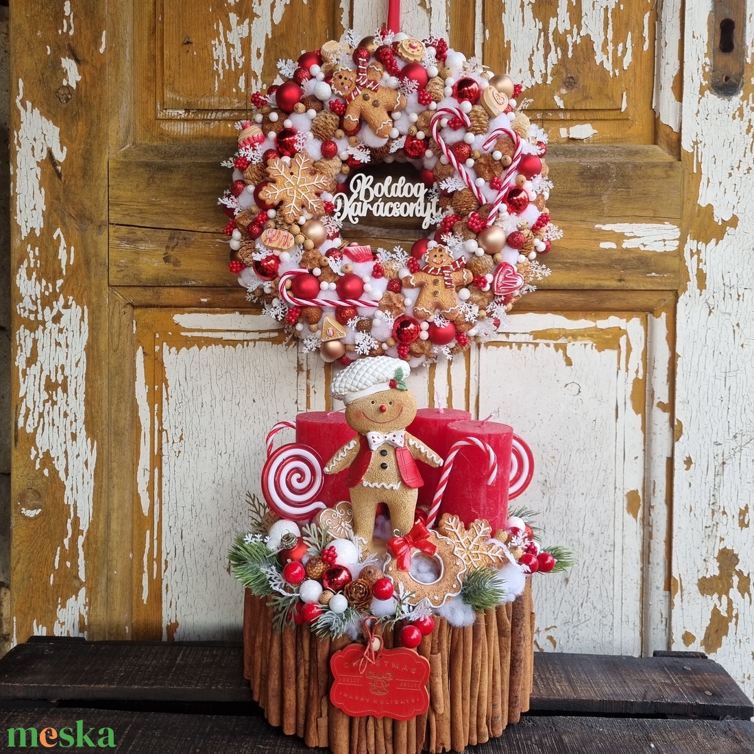 Mézis adventi szett - karácsony - adventi díszek - adventi koszorú - Meska.hu Mézis adventi szett - karácsony - adventi díszek - adventi koszorú - Meska.hu