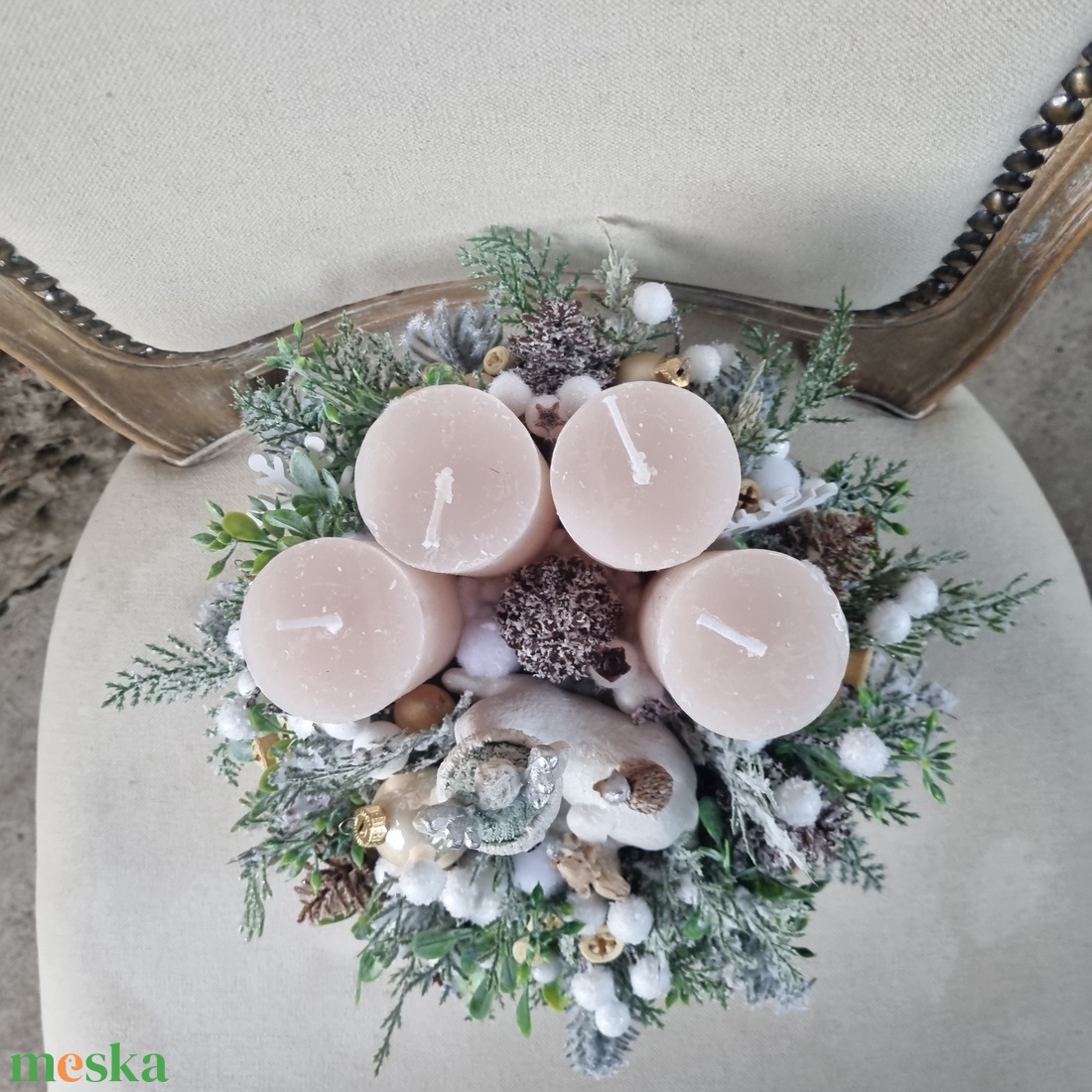 Adventi asztaldísz őzikével - karácsony - adventi díszek - adventi koszorú - Meska.hu