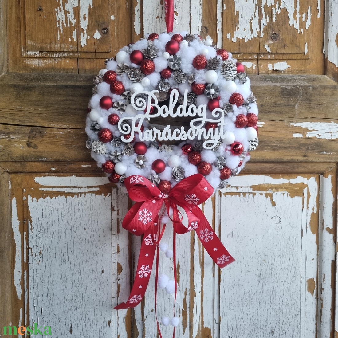 Karácsonyi ajtódísz - karácsony - karácsonyi lakásdekoráció - karácsonyi ajtódíszek - Meska.hu