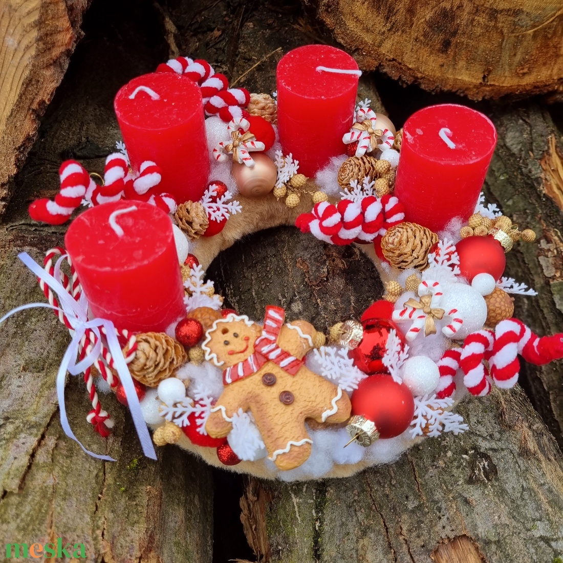 Mézis adventi koszorú - karácsony - adventi díszek - adventi koszorú - Meska.hu