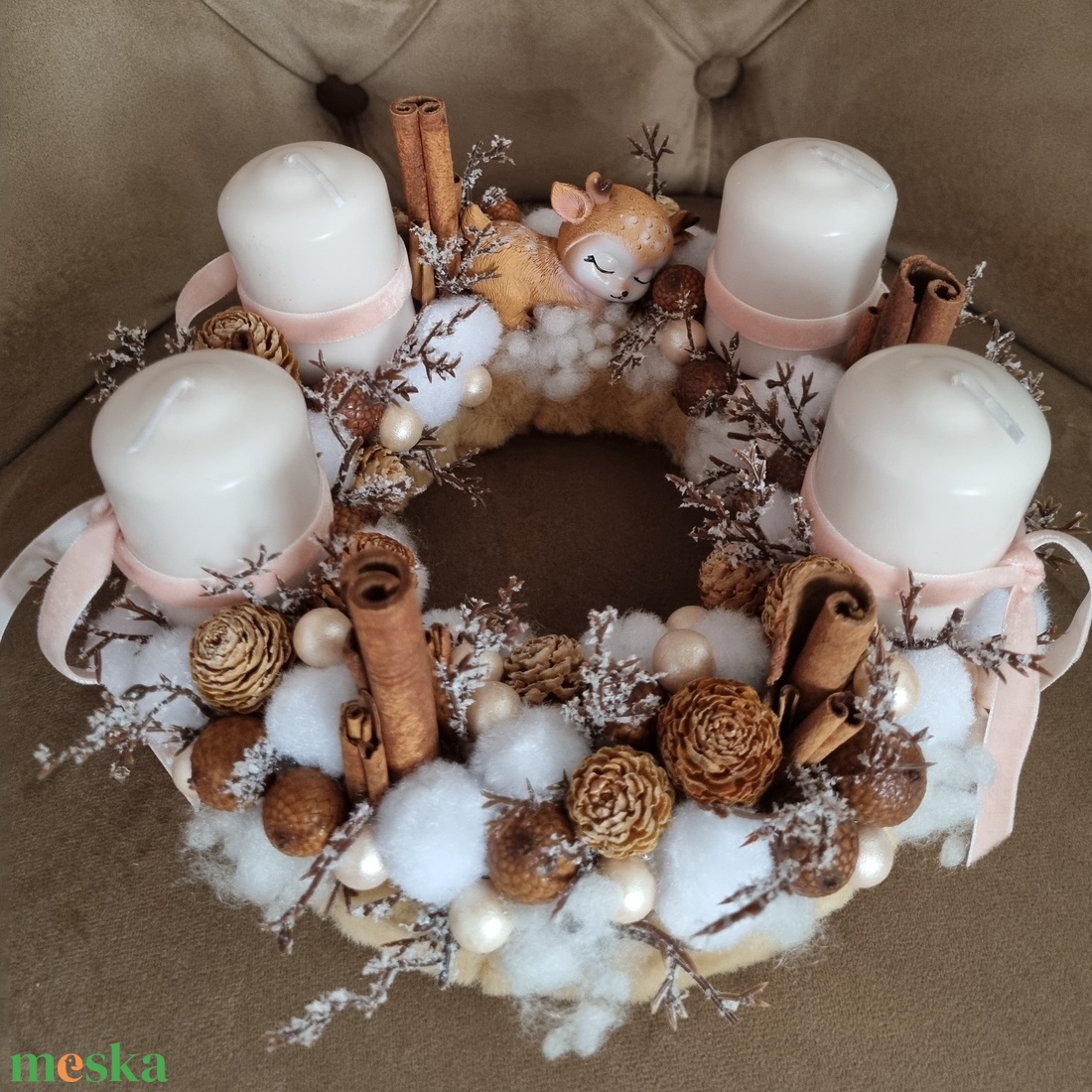 Őzikés adventi koszorú - karácsony - adventi díszek - adventi koszorú - Meska.hu