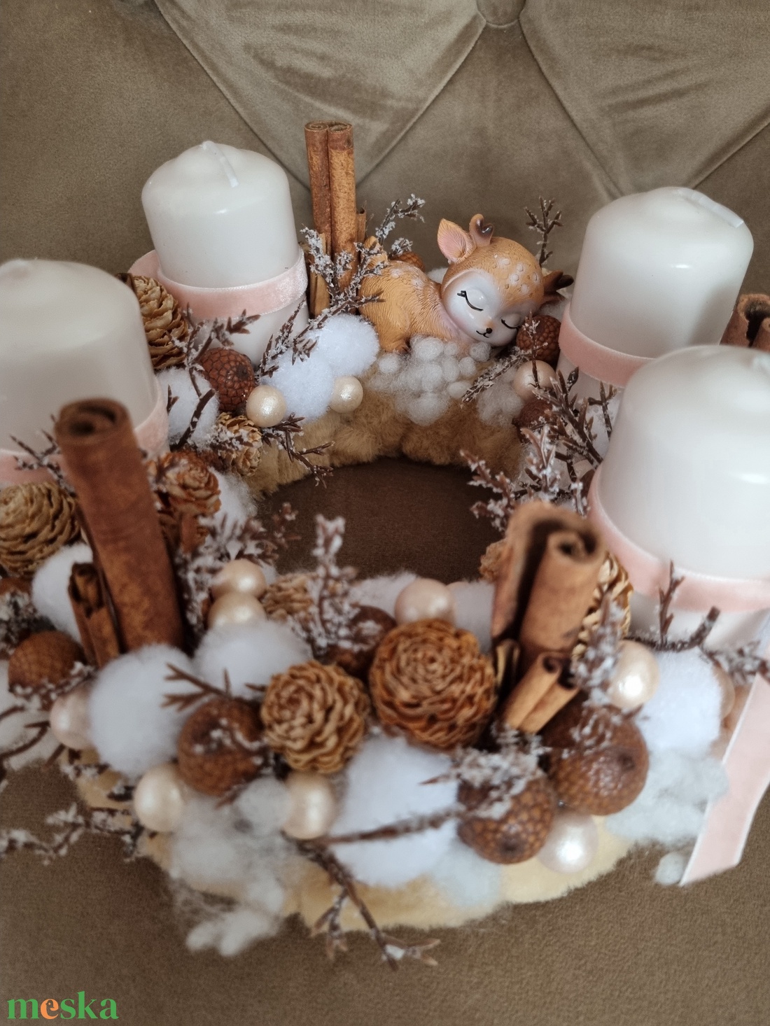 Őzikés adventi koszorú - karácsony - adventi díszek - adventi koszorú - Meska.hu