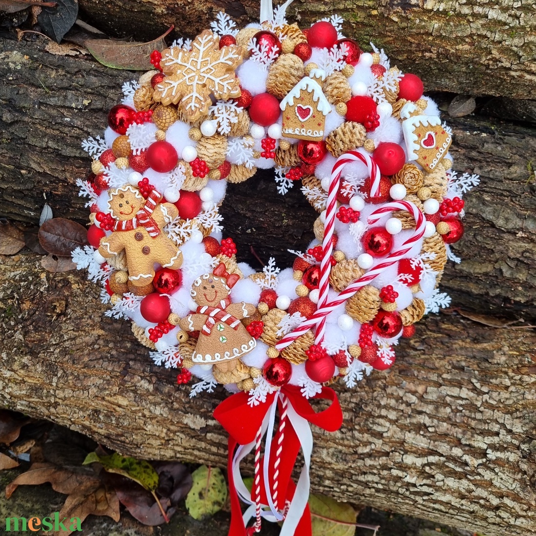 Mézis ajtódísz - karácsony - adventi díszek - adventi ajtódísz - Meska.hu