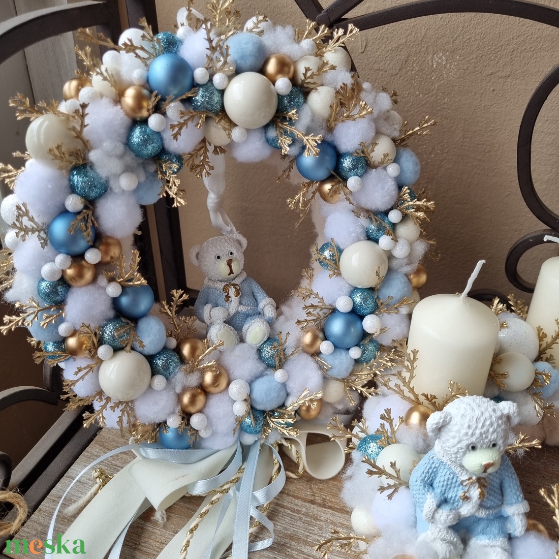 Macis kopogtató - karácsony - karácsonyi lakásdekoráció - karácsonyi ajtódíszek - Meska.hu