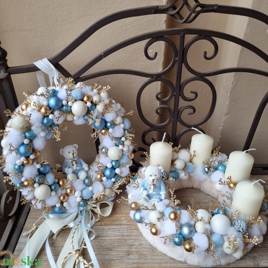 Macis kopogtató - karácsony - karácsonyi lakásdekoráció - karácsonyi ajtódíszek - Meska.hu