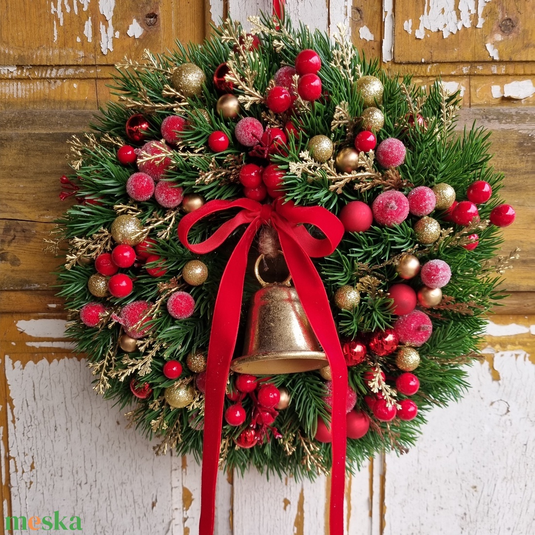 Karácsonyi ajtódísz - karácsony - karácsonyi lakásdekoráció - karácsonyi ajtódíszek - Meska.hu