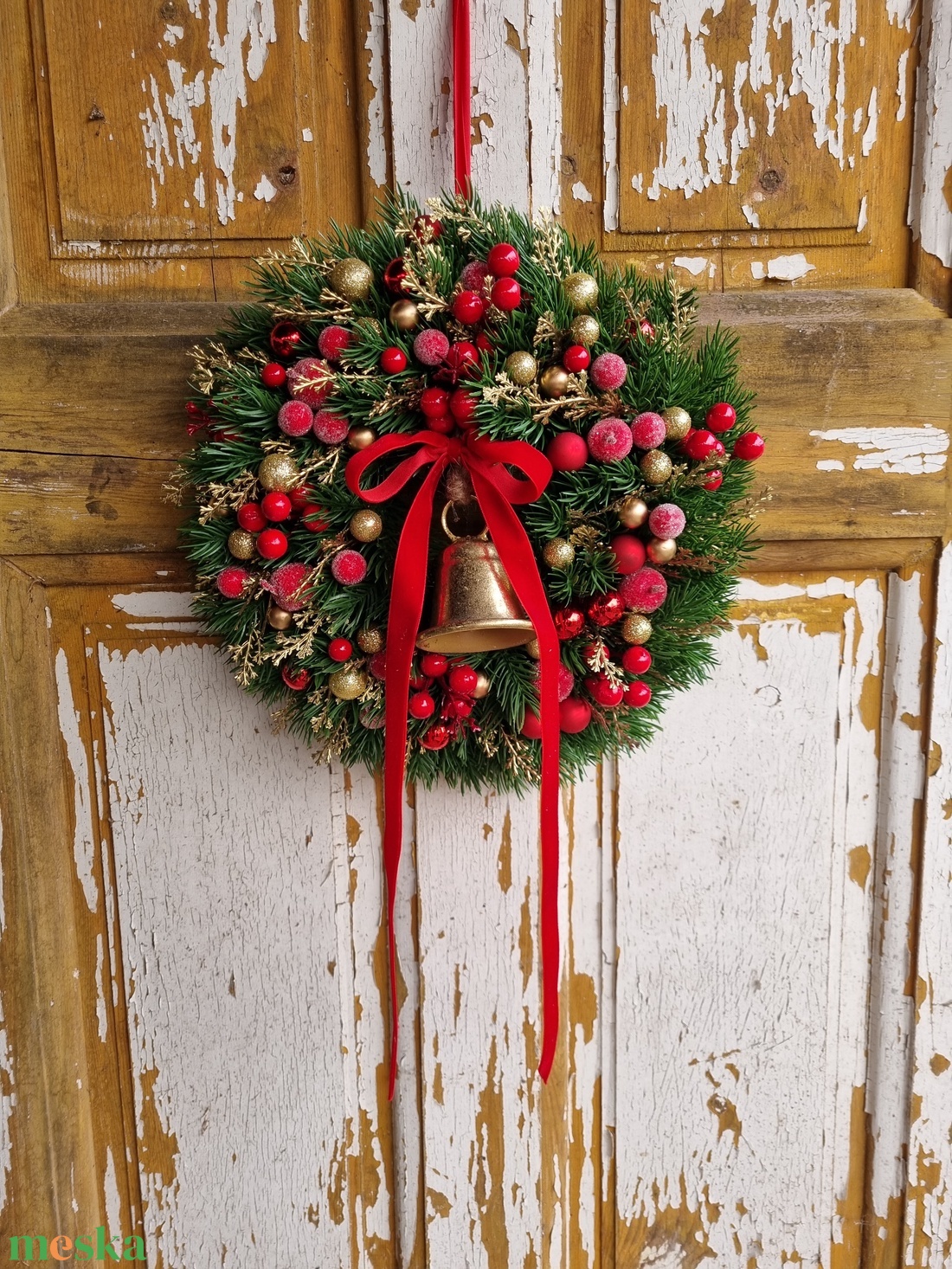 Karácsonyi ajtódísz - karácsony - karácsonyi lakásdekoráció - karácsonyi ajtódíszek - Meska.hu
