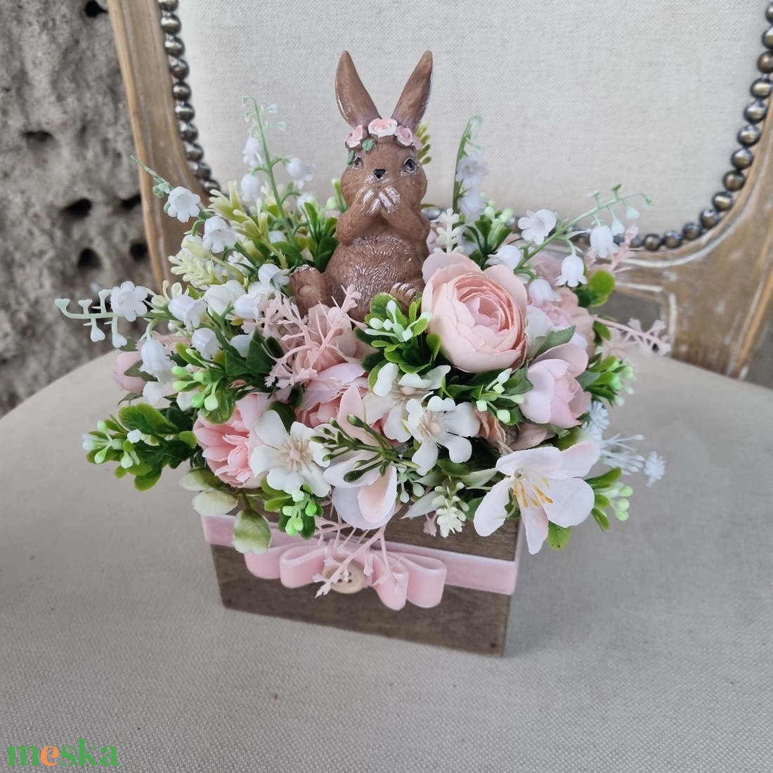 Tavaszi nyuszis szett - otthon & életmód - dekoráció - asztal és polc dekoráció - asztaldísz - Meska.hu