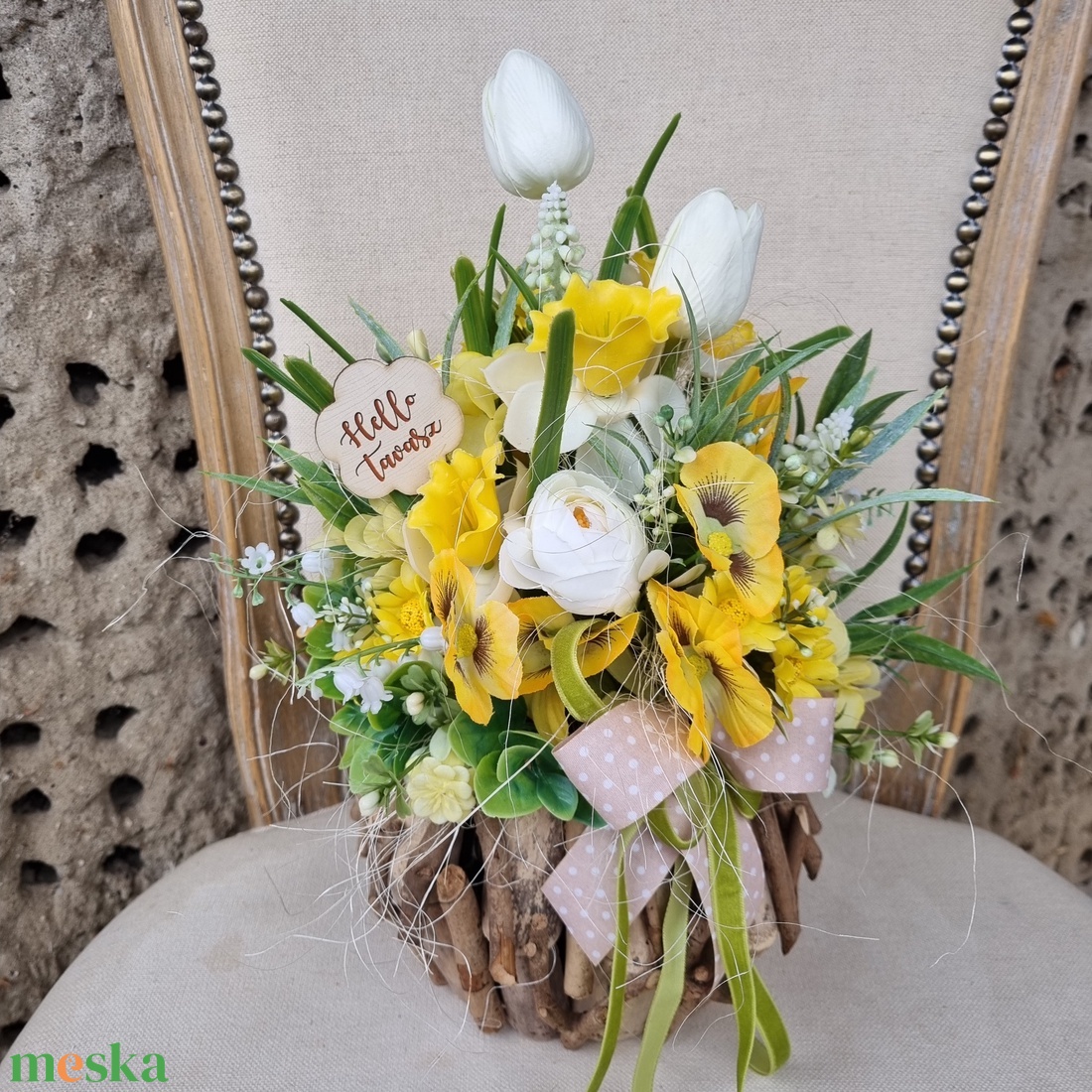 Tavaszi asztaldísz - otthon & életmód - dekoráció - asztal és polc dekoráció - asztaldísz - Meska.hu