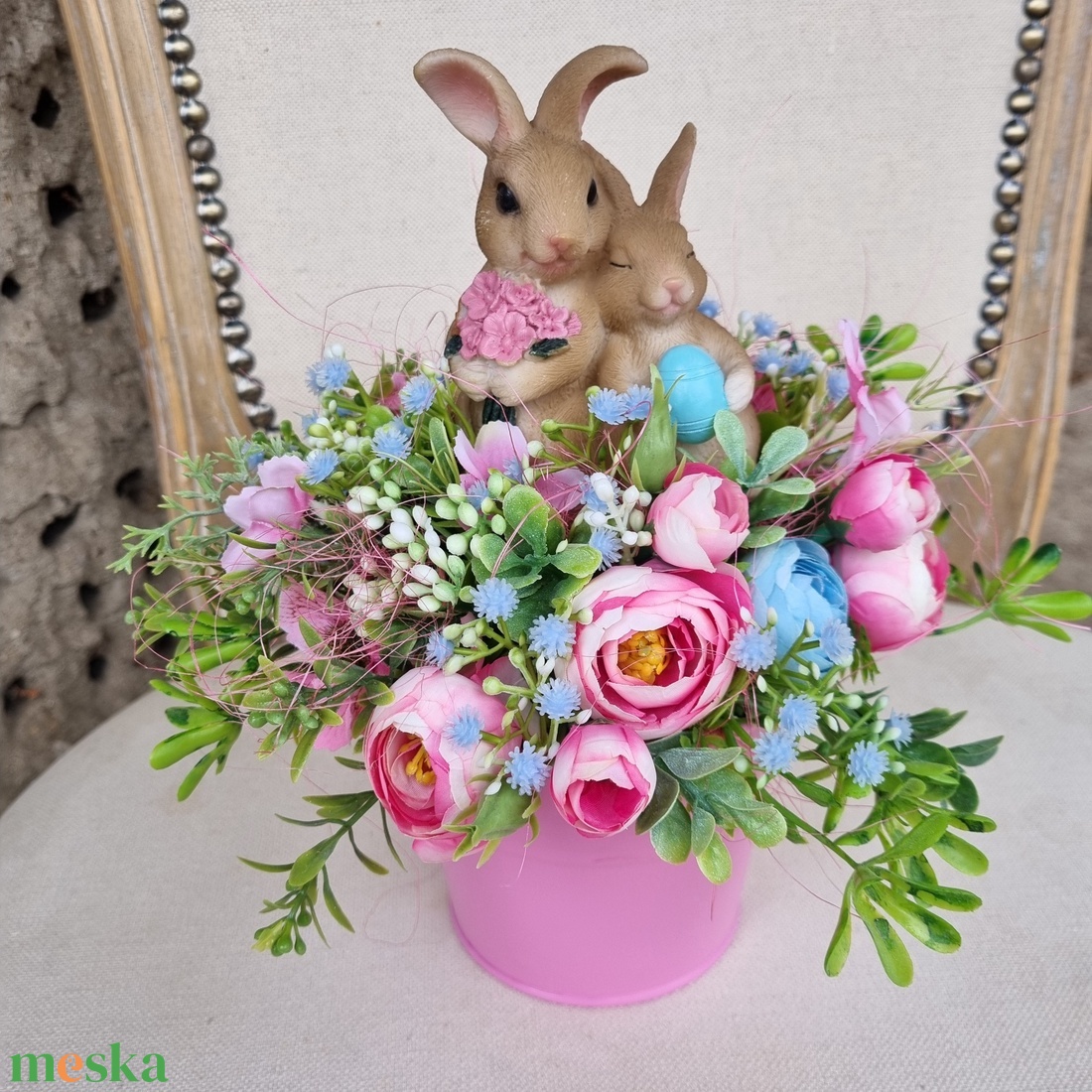 Húsvéti asztaldísz - ünnepi díszek, dekorációk - húsvéti díszek és dekorációk - húsvéti virágos díszek - Meska.hu