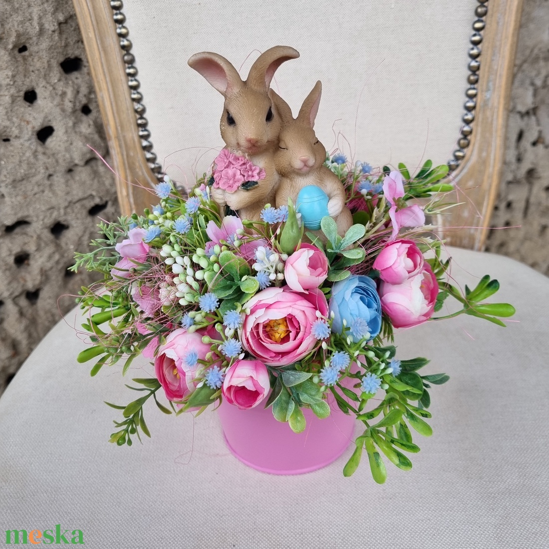 Húsvéti asztaldísz - ünnepi díszek, dekorációk - húsvéti díszek és dekorációk - húsvéti virágos díszek - Meska.hu