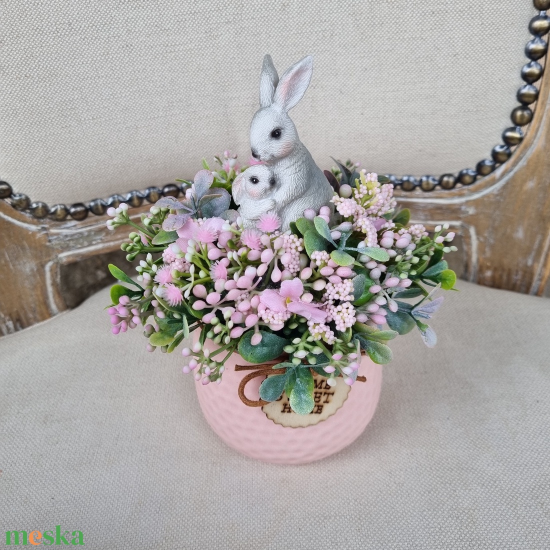 Tavaszi, húsvéti szett - ünnepi díszek, dekorációk - húsvéti díszek és dekorációk - húsvéti virágos díszek - Meska.hu